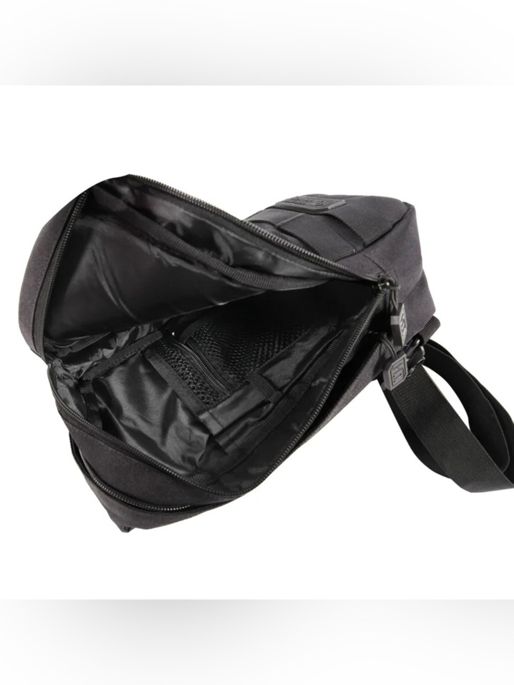 Highland Tactical Black Shoulder Messenger Bag - MOLLE Webbing NWT - Picture 5 of 6